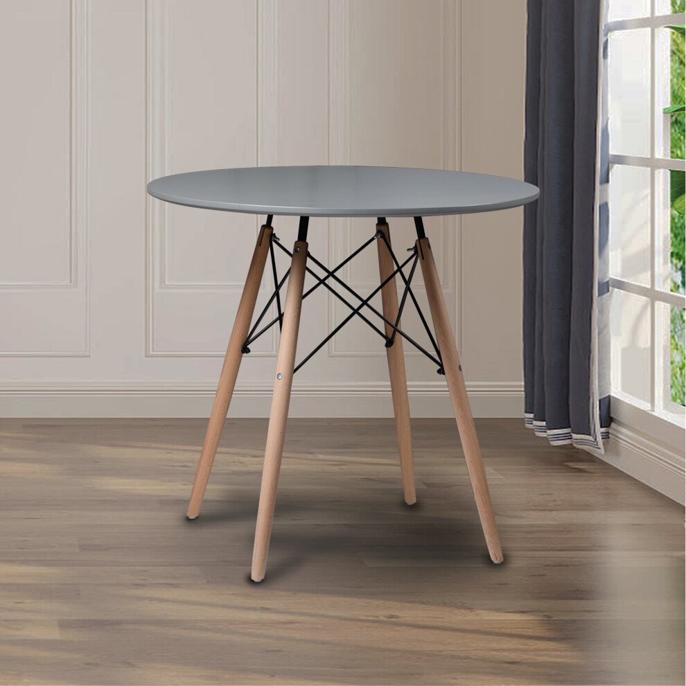 (Grey) 80cm Small Round Side Table Kitchen Office Hall