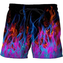 Mens Swimming Shorts Swim Trunks Quick Dry Surfing Beach Shorts fire Men Running Sports Shorts 2 Pockets