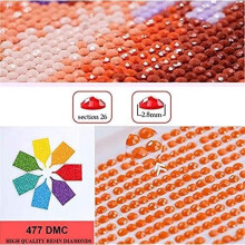 5D DIY Round Diamond Painting Drill with Full Red Tractor Adults Kids Painting Embroidery Rhinestone Crystal Canvas Art Craft Home Wall Decor 40x60cm