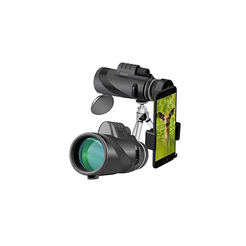 40X60 Monocular Telescope, Hd High Power Compact Monocular Scope Bak4 Waterproof Monoculars Bird Watching Hunting Hiking Camping Sightseeing 7659841198495
