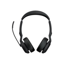 Jabra Evolve2 55 MS Stereo - Headset - on-ear - Bluetooth - wireless - active noise cancelling - USB-C - black - Zoom Ce