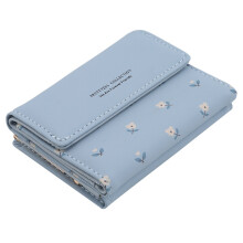 Small Fresh Mini Ladies Money Clip Personality Small Flowers Short Buckle Wallet Version Of The Triple