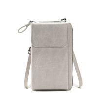 Women Wallet Multifunctional Solid Shoulder Bag Pu Leather Crossbody Mobile Phone Bags
