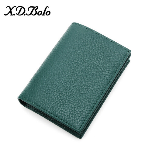 First layer leather cardholder folded wallet purse