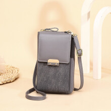 Women Pu Leather Mobile Phone Solid Shoulder Bag for Ladies High Female Wallet Mini Crossbody Bag