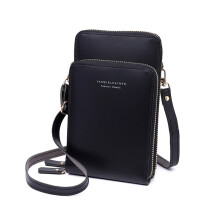 Women Shoulder Bag PU Leather Phone Bag Female Casual Mini Crossbody Bag 2 Layers Wallet Smartphone Purse