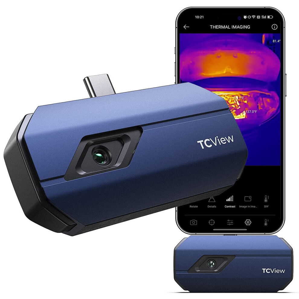 Topdon Tc001 Thermal Imaging Camera For Android - 256X192 Ir, -20C To 550C, 0.1C Accuracy, 3 Dimensions & 9 Palettes, Image Enhancement 850028162781