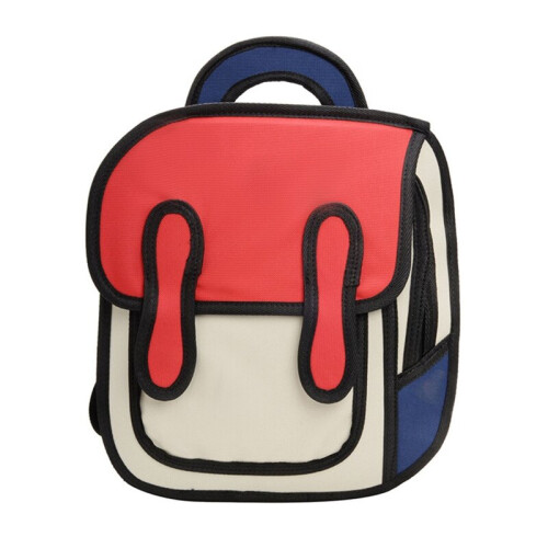 Backpack Daypack 2D Comic School Bag Satchel 2D Drawing Knapsack Shoulder Bag for Kindergarten Girls Boys Gift Daily Use