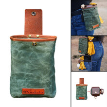 Portable Foraging Pouch Waist Bag Canvas Mushroom Berry Storage Bag Collapsible Pocket Pack for Camping Hiking Outdoor Travel