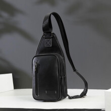 High Mens Retro Chest Bag PU Leather Shoulder Messenger Bag Casual Mens and Womens Small Backpack