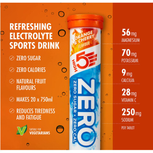 HIGH5 ZERO Electrolyte Hydration Orange & Cherry 20Tablets 1