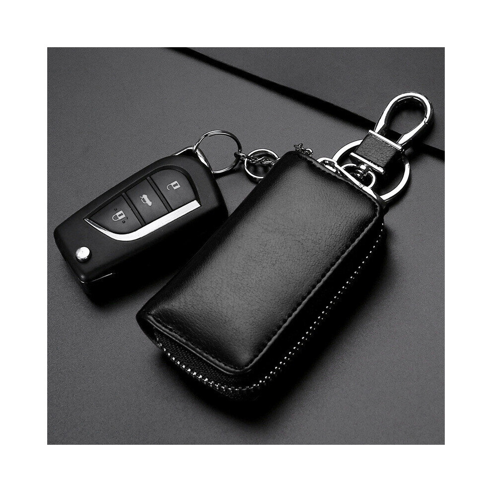 High Leathe ?Car Key Holders Men Keys Organizer Smart Keychain Women Housekeeper Key Bag Black 885662322185