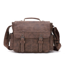 Mens Vintage Briefcase PU Leather Tote Business Office Man Messenger Bag Casual Solid Computer Laptop Handbag