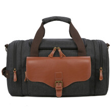 Men Weekend Bag Canvas Multifunction Leather Bags Carry on Luggage Bag Tote Utility Large Capacity Travel Bag