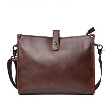 Mens bag Crazy horse Leather briefcases Business office Men handbag Large capacity shoulder bag vintage Solid ipad bag