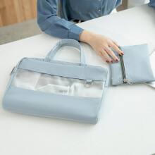 Unisex Briefcase Set Waterproof Polyester Handbags Waterproof Document Bag Transparent Laptop Bags Lightweight Hand Bag XA949ZC