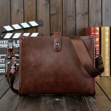 Mens Business office Briefcase PU Leather Shoulder Bag Solid Vintage Messenger Bags male Small Crossbody bags Casual Tote