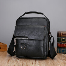 Briefcase Messenger Bag Mens Leather Laptop Bag Mens Casual Briefcases Office Business Shoulder Bag for Document Business Trip