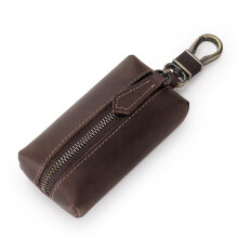 Large-capacity key bag mens vintage crazy horse leather high-grade key multifunctional storage family car general