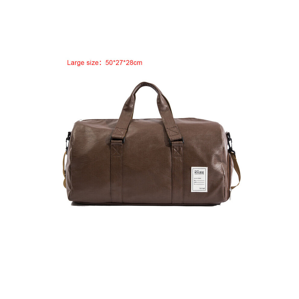 Large Capacity Travel Bag Women PU Leather Couple Gym Bags Hand Luggage For Men Duffle Bag-image-OPC-PBWWMCR-NEW