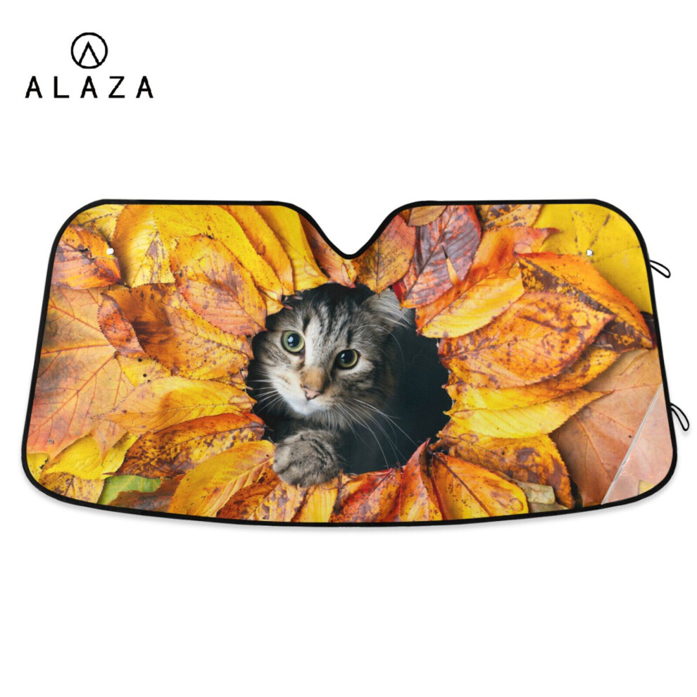 High Car Sun Shade Uv Protection Curtain Car Sunshade Film Windshield Visor Cat And Leaf Front Windshield Sunshade Cover Multicoloured 885662994696