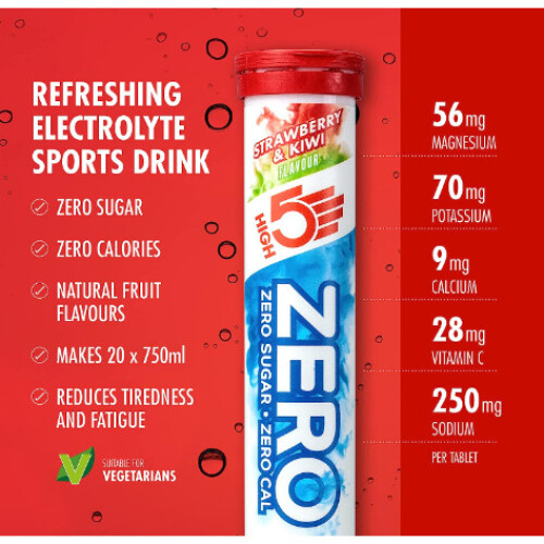 HIGH5 ZERO Electrolyte Hydration Strawberry & Kiwi 20Tablets 1