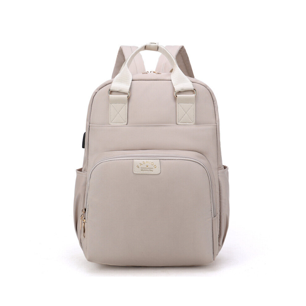 Mummy Bag Usb Diaper Bag Baby Care Large Mom Backpack Mummy Maternity Wet Bag Multifunctional Waterproof Baby Pregnant Bag Brown