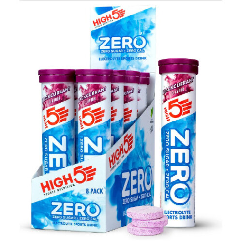 (20 Tabs Per Tube, Blackcurrant) High5 Zero Caffeine Hit - Pack Of 8