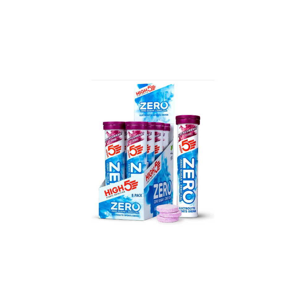 (20 Tabs Per Tube, Blackcurrant) High5 Zero Caffeine Hit - Pack Of 8