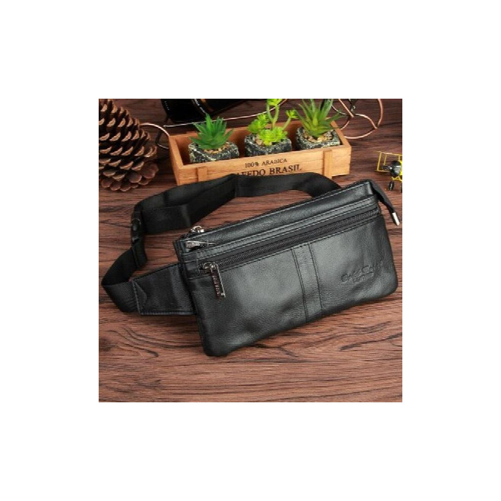 Leather Waist Bag Mens Travel Fanny Chest Pack Cowhide Small Belt Phone Pouch Bag Sling Pillow For Male Bags-image-OPC-PBWWZVY-NEW