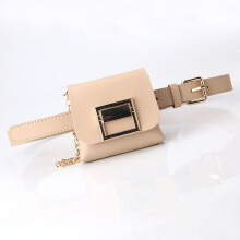 Punk Silver Pin Buckle Strap Belt Shoulder Bag Phone Pouch Waist Bags Womens Belt Waist Bag Chain Small Bag Belts for Women