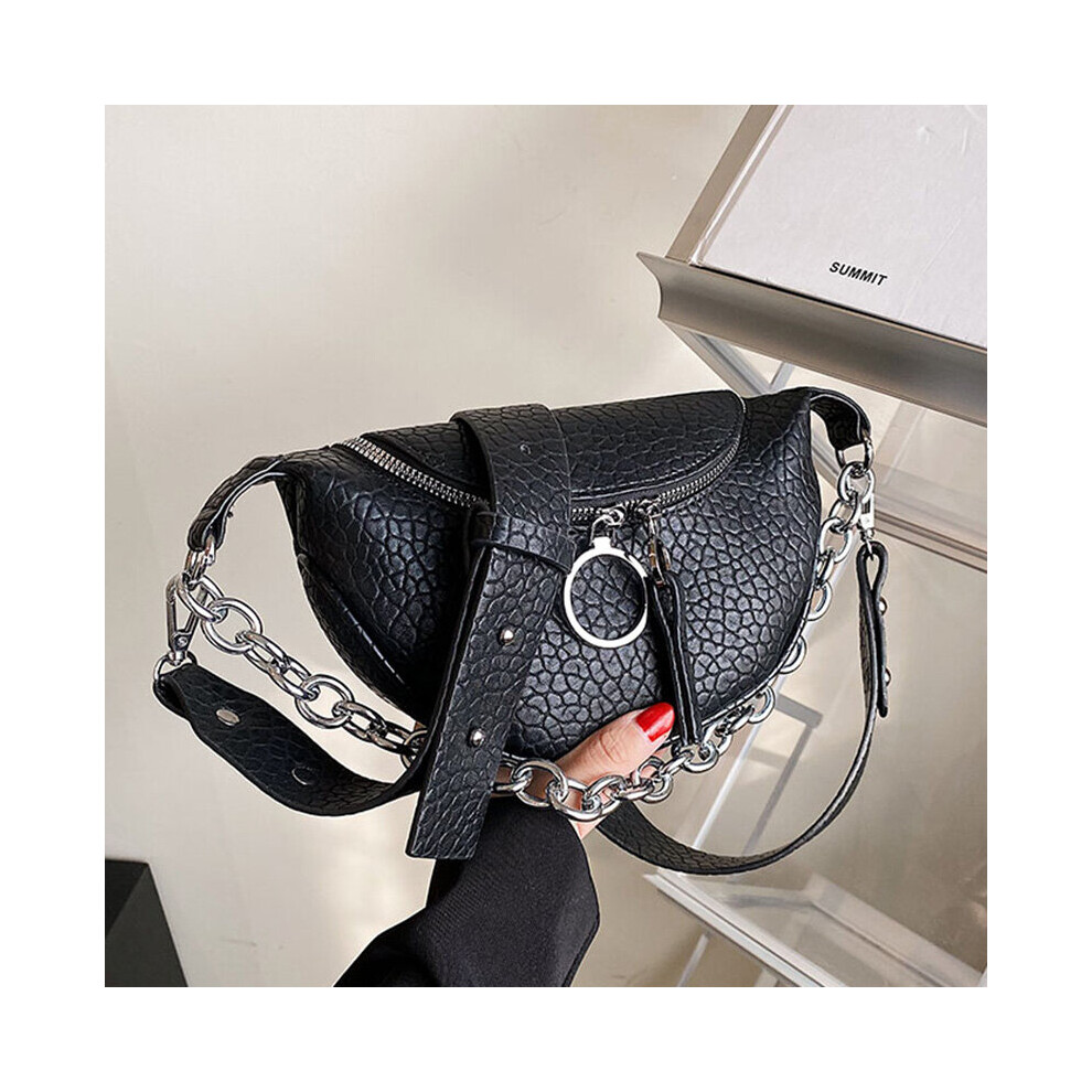 Women Waist Bag Pu Leather Fanny Pack Bags Casual Lady Brown Chain Crossbody Bags Chest Bags Female Belt Bag-image-OPC-PBWX28Z-NEW