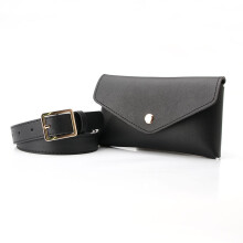 Lady Belt Waist Pack Mini Mobile Phone Key Waist Pocket Decorative Belt Waist Packs Solid PU Waist Packs