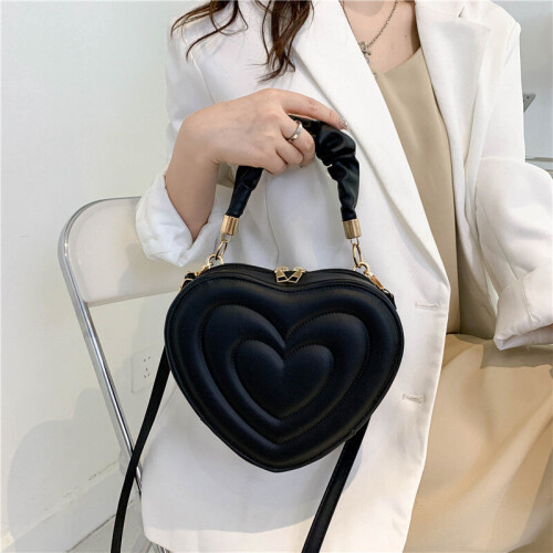 Heart Shape Shoulder Bag Small Handbags Crossbody Bags For Women Solid Casual Purses Handle Bag on OnBuy