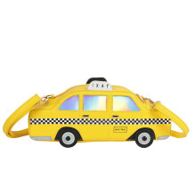 Novel Yellow Taxi Shape Shoulder Bag for Women Cartoon Purses and Handbags Girls Crossbody Bag Female Casual Clutch Leather