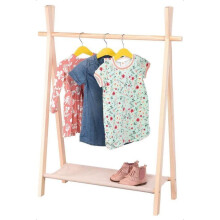 Childrens Clothes Rail Coat Rack Kids Wooden Hanging Dress Up Storage