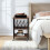 Costway 3-tier Rolling Stand Rustic Vinyl Record Storage Holder w/ 3 Dividers 4