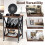 Costway 3-tier Rolling Stand Rustic Vinyl Record Storage Holder w/ 3 Dividers 9