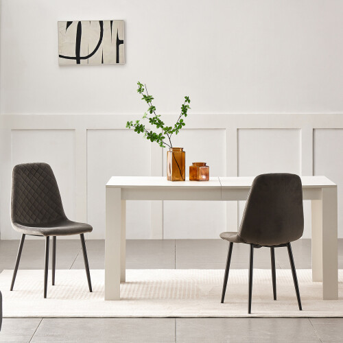 white Dining Table Wooden Legs Home Kitchen on OnBuy