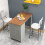 Costway Kitchen Counter Height Table Rectangular Pub Dining Table with Storage 4