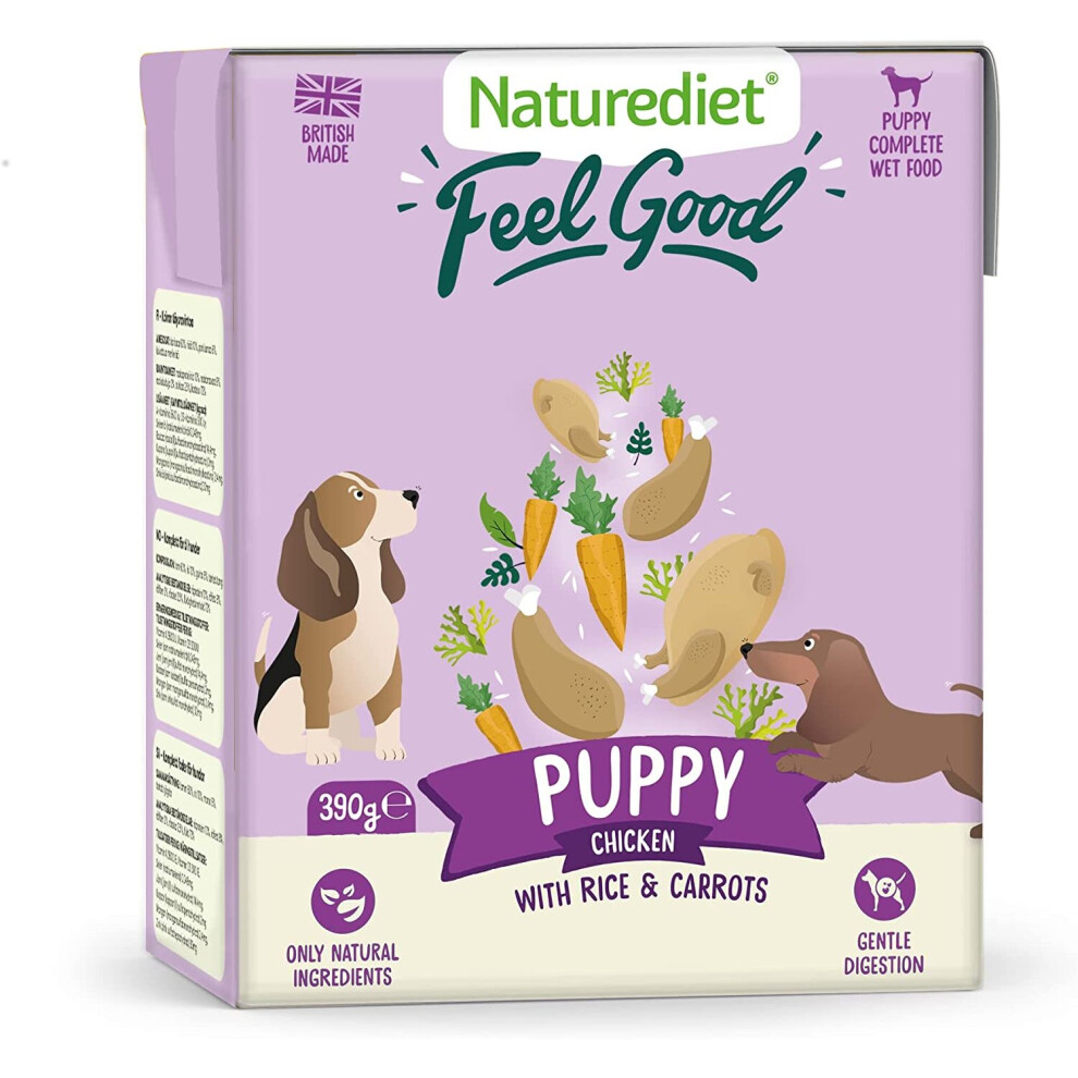 Naturediet - Feel Good Wet Dog Food, Natural and Nutritionally Balanced, Puppy, 390g (Pack of 18)