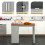Costway Kitchen Counter Height Table Rectangular Pub Dining Table with Storage 9
