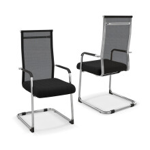 Setof 2 Modern Meeting Office Guest Chairs Mid-Back Mesh for Reception