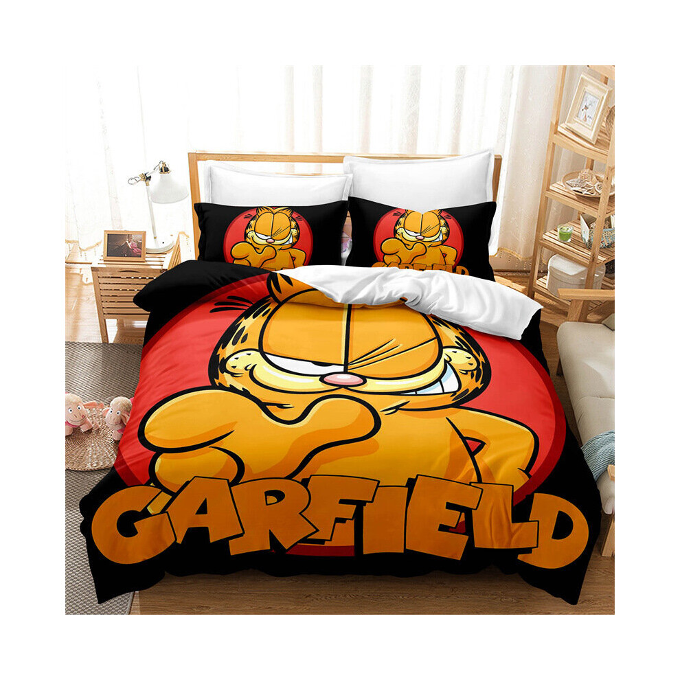 Photos - Other Textiles /2PCS) Garfield Bedding Single Double King Duvet Cover UK Multicoloured(Style 02, Single (59''X79'')