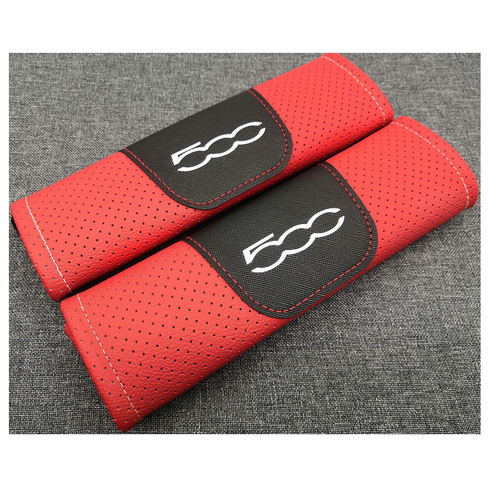 2Pc Car Seat Belt Shoulder Cushion Cover Pad Fit For Fiat 500 Auto Red 5601103436168