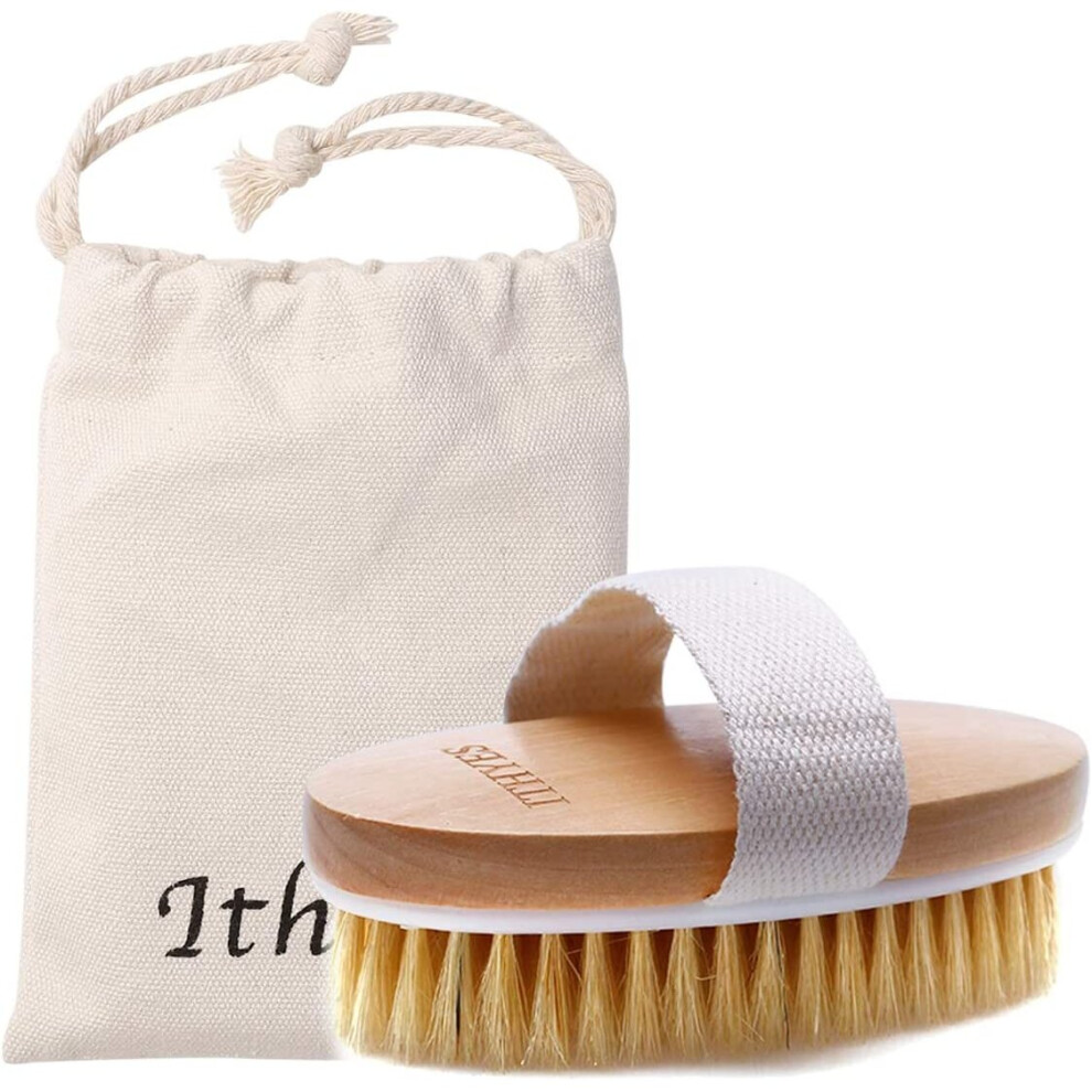 Body Brush Exfoliating Brush Natural Bristle bath Brush for Remove Dead Skin Cellulite,Treatment,Improves Lymphatic Functions,Exfoliates,Stimulates