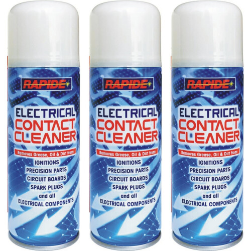 Rapide 3 x 200ML ELECTRICAL CONTACT CLEANER DIRT SWITCH CIRCUIT AMP GUITAR