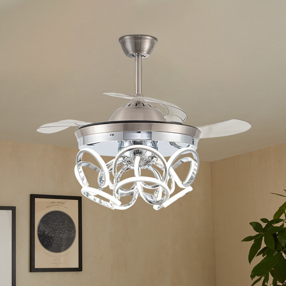 Luxury 42 Inch Spiral Ceiling Fan Light with Remote Control