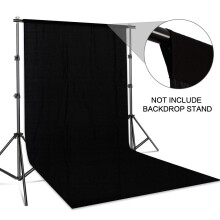 (Black, 160*200cm/5.2*6.6Ft) Background Photography Backdrop Smooth Muslin Screen Chromakey For Photo Studio