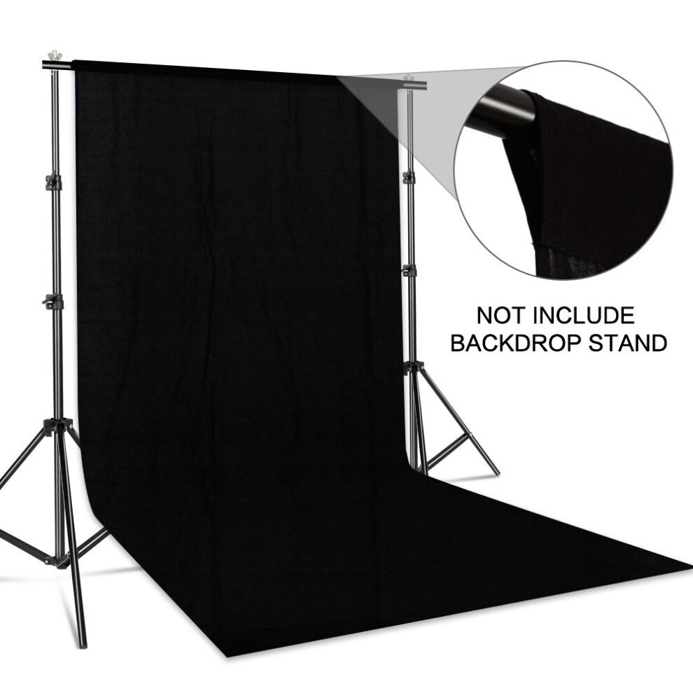 (Black, 200*300cm/6.6*10Ft) Background Photography Backdrop Smooth Muslin Screen Chromakey For Photo Studio 